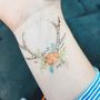 Floral Fawn Temporary Tattoo, thumbnail 2 of 8