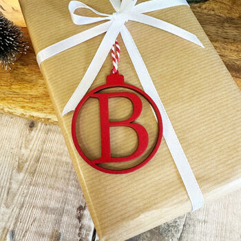 Personalised Initial Christmas Bauble 3mm Mdf, 4 of 6
