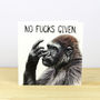 Nose Picking Gorilla Greetings Card, thumbnail 1 of 1