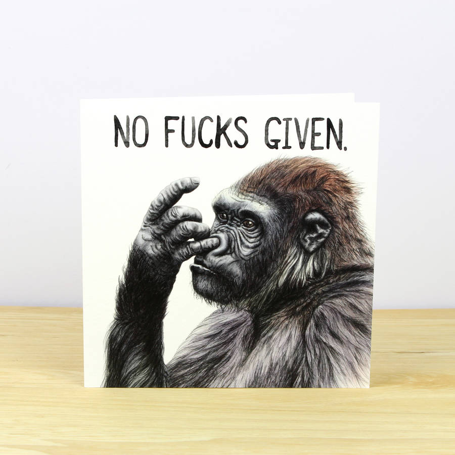 Nose Picking Gorilla Greetings Card