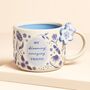 Ceramic Blue Wildflower Blooming Amazing Friend Mug, thumbnail 1 of 5