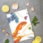 Lobster Tea Towel | 100% Cotton | Colourful Coastal Kitchen Gift, thumbnail 4 of 4
