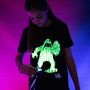 Kids Slime Monster Interactive Glow T Shirt, thumbnail 3 of 6