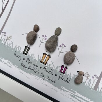 Personalised Welly Boot Family Pebble Picture, 5 of 6