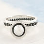 Pearl Stacking Ring Set. Oxidised Sterling Silver, thumbnail 1 of 8