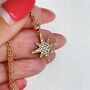 Crystal Northern Star Necklace In Gold Plate, thumbnail 4 of 4