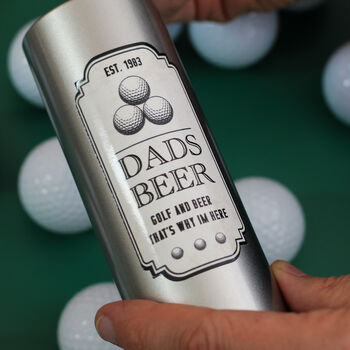 Personalised Golf And Beer Can With Golf Balls For Dad, 3 of 4