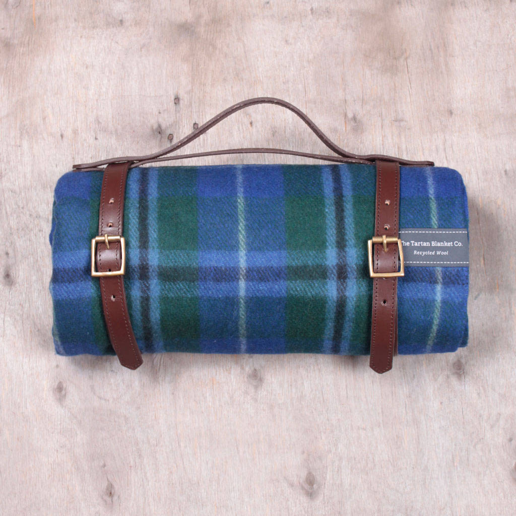 personalised recycled wool tartan picnic blankets by the tartan blanket