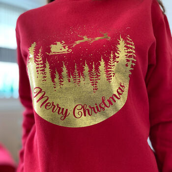 Gold Foil Merry Christmas Sweatshirt / Eco Sustainable, 2 of 6