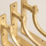 Satin Brass Industrial Style Solid Brass Shelf Brackets, thumbnail 5 of 8