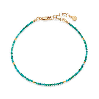 Turquoise Anklet In Sterling Silver Or Gold Vermeil, 2 of 7