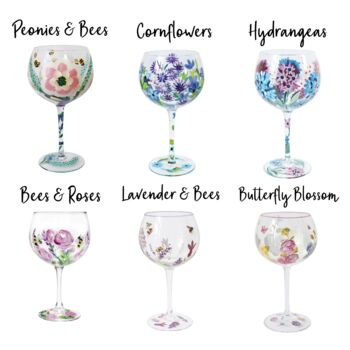 Hand Painted Gin Glass And Birth Flower Gift, 4 of 8