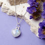 Sterling Silver June Rainbow Moonstone Necklace Card, thumbnail 2 of 7
