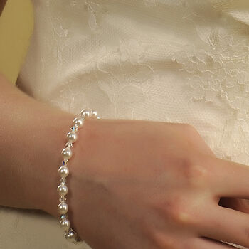 Swarovski Crystal And Pearl Wedding Bracelet, 2 of 3