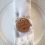 Personalised Solid Oak Napkin Tags, thumbnail 2 of 3
