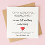 Personalised 1st Wedding Anniversary Card For Husband Or Wife, thumbnail 1 of 8