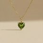 Peridot Cubic Zirconia August Birthstone Gold Plated Necklace, thumbnail 1 of 5