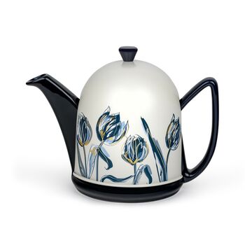 Stoneware Teapot With Ceramic Tulip Design Cover 1000ml, 2 of 10