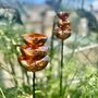 Copper Triple Cup Garden Sculpture – Small Or Large Size On 80cm Black Iron Pole, thumbnail 5 of 6
