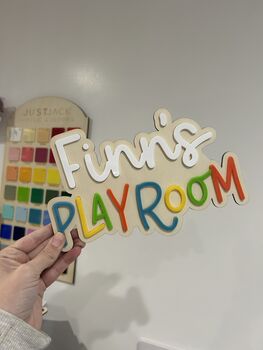 Personalised Wooden Children's Playroom Sign Decor, 8 of 9