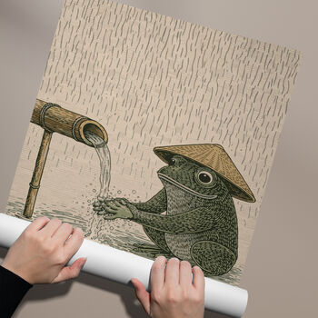 Japanese Frog Bathroom Print | Wash Your Hands Wall Art, 5 of 6