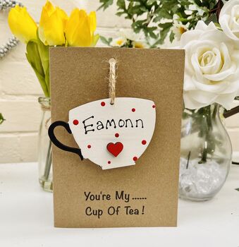 Personalised Valentines Card Cup Of Tea, 3 of 4