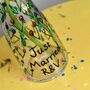 Just Married Initial Bud Vase With Floral Design, thumbnail 2 of 6