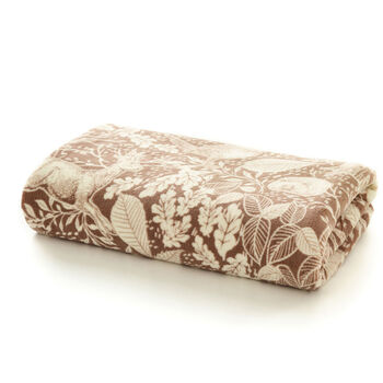Winter Forest Brown Supersoft Textured Throw With Leaf Printed, 2 of 2