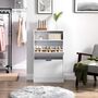 Three Tier Shoe Cabinet With Flip Doors And Shelf, thumbnail 1 of 12