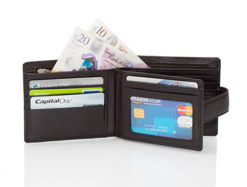Personalised Leather Tri Fold Wallet With Rfid, 12 of 12
