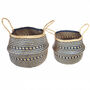 Navy And Natural Seagrass Belly Basket Two Sizes, thumbnail 3 of 4