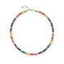 Multicoloured Rainbow And Gold Tone Round Beaded Necklace, thumbnail 1 of 2