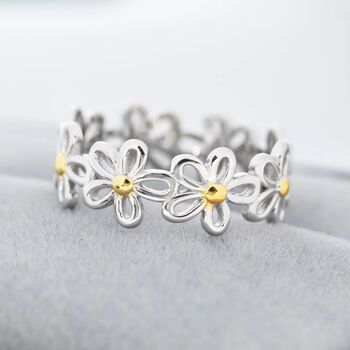 Forget Me Not Flower Infinity Ring Sterling Silver, 4 of 8