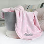 Personalised Embossed Star Pink Baby Blanket, thumbnail 3 of 8