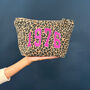 Personalised Varsity Year Leopard Print Makeup Bag, thumbnail 1 of 3