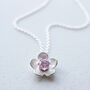Silver Blossom Birthstone Necklace, thumbnail 5 of 9