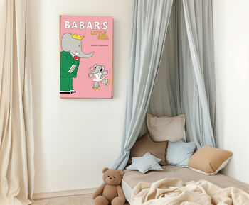 Babar Pink Nursery Art Print, 3 of 3