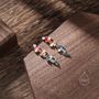 Rainbow Cz Cluster Stud Drop Earrings Sterling Silver, thumbnail 3 of 11