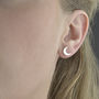Star And Moon Sterling Silver Stud Earrings, thumbnail 2 of 6