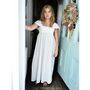 Ladies Capped Sleeve Swiss Dot Nightdress With Lace 'Maud', thumbnail 6 of 7