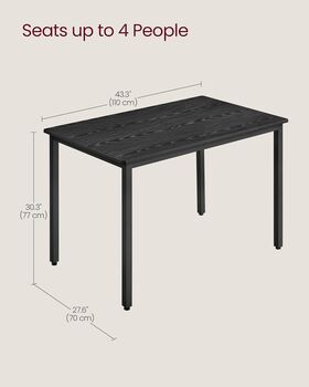 Rectangle Dining Table Industrial Kitchen Table Room Desk, 2 of 7
