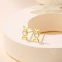 Sterling Silver Moon Phase Moonstone Stud Earrings, thumbnail 4 of 11