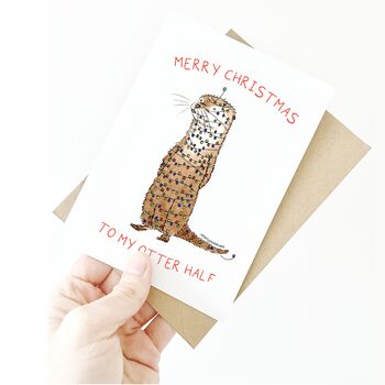 'To My Otter Half' Otter Christmas Card, 4 of 5