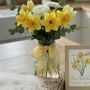 March Birth Flower Letterbox Gift – Fresh Flower Bouquet With Personalised Ribbon And Print, thumbnail 2 of 4