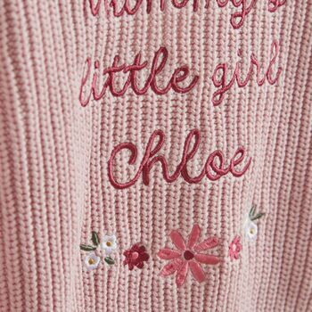 Personalised Mummy's Little Girl Pink Cardigan, 3 of 4