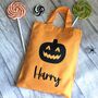 Personalised Halloween Pumpkin Treat Bag, thumbnail 1 of 3