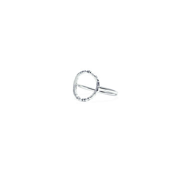 Silver Open Circle Geometric Ring, 4 of 7