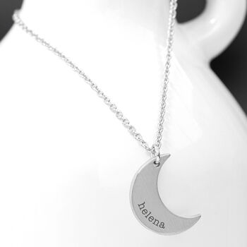 Personalised Crescent Moon Necklace, 3 of 12