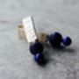 Textured Silver And Lapis Earrings, thumbnail 1 of 2