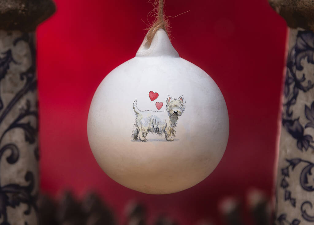 Westie Ceramic Round Bauble
